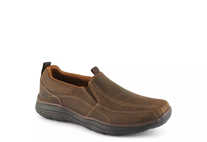 Skechers Mens Dockland Slip On Oxford - Brown 1 Skechers Mens Dockland Slip On Oxford - Brown