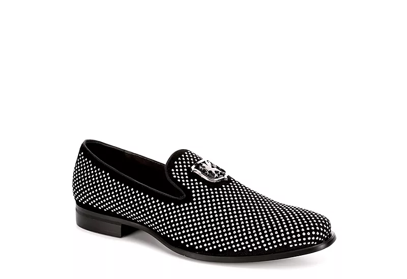 Stacy Adams Mens Swagger Studded Slip On Oxford - Black 1 Stacy Adams Mens Swagger Studded Slip On Oxford - Black