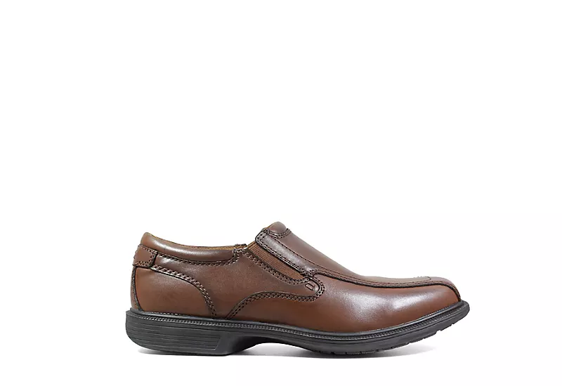 Nunn Bush Mens Bleeker Street Bike Toe Slip On Oxford - Cognac 2 Nunn Bush Mens Bleeker Street Bike Toe Slip On Oxford - Cognac - Image 2