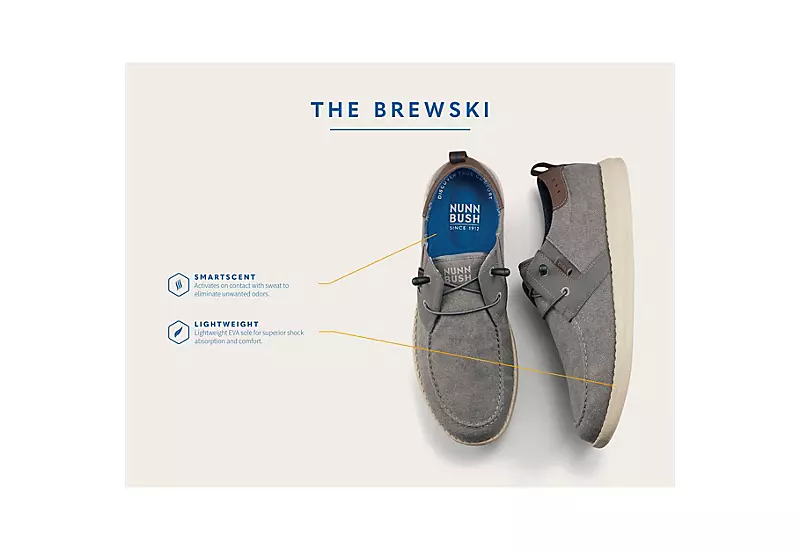 Nunn Bush Mens Brewski Slip On Sneaker - Grey 7 Nunn Bush Mens Brewski Slip On Sneaker - Grey - Image 7