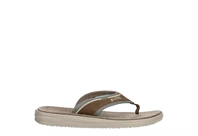 Heydude Mens Sami Flip Flop Sandal - Brown 2 Heydude Mens Sami Flip Flop Sandal - Brown - Image 2