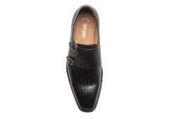 Stacy Adams Mens Torrance Plain Toe Double Monk Strap Oxford - Black -Boot Shoes store US 01 501558 05