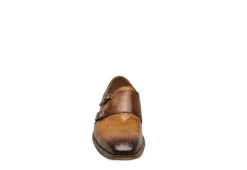 Stacy Adams Mens Torrance Plain Toe Double Monk Strap Oxford - Cognac -Boot Shoes store US 01 501559 02