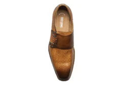 Stacy Adams Mens Torrance Plain Toe Double Monk Strap Oxford - Cognac -Boot Shoes store US 01 501559 05