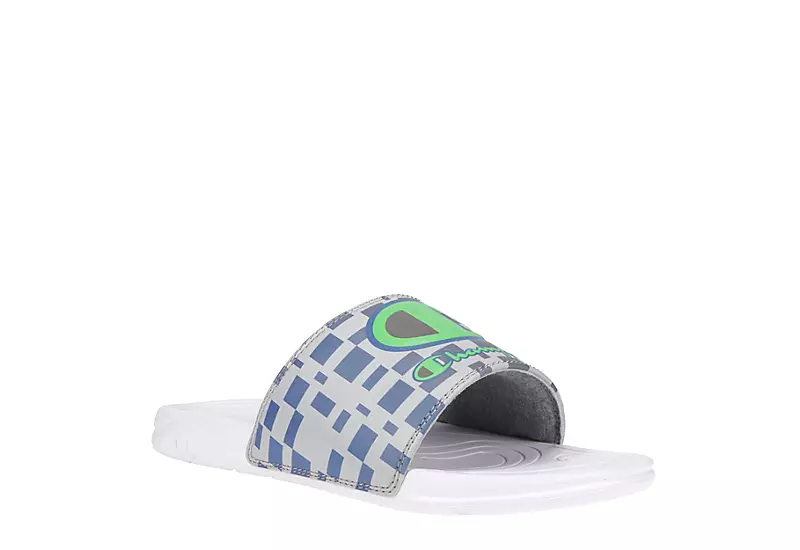 Champion Mens Mega Slide Graphic Slide Sandal - White 1 Champion Mens Mega Slide Graphic Slide Sandal - White
