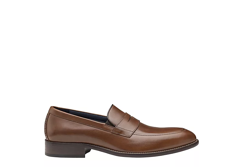 Johnston & Murphy Mens Stockton Penny Loafer Oxford - Dark Tan 2 Johnston & Murphy Mens Stockton Penny Loafer Oxford - Dark Tan - Image 2