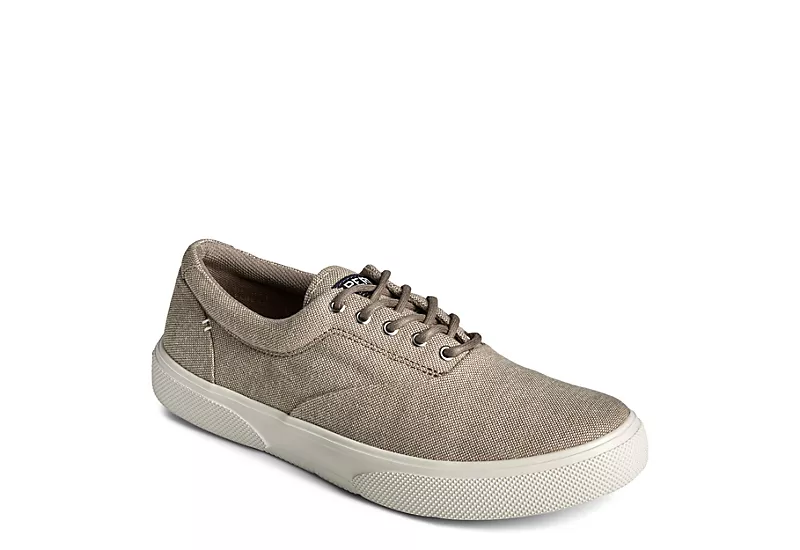 Sperry Mens Halyard Plushstep Cvo Sneaker - Taupe 1 Sperry Mens Halyard Plushstep Cvo Sneaker - Taupe