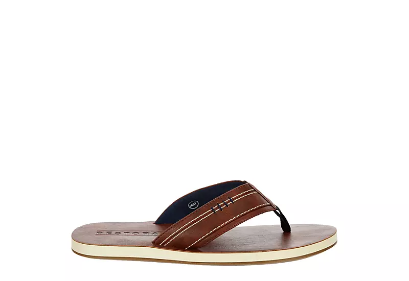 Restoration Mens Delmare Flip Flop Sandal - Brown 2 Restoration Mens Delmare Flip Flop Sandal - Brown - Image 2