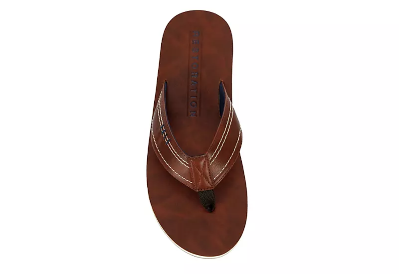 Restoration Mens Delmare Flip Flop Sandal - Brown 6 Restoration Mens Delmare Flip Flop Sandal - Brown - Image 6