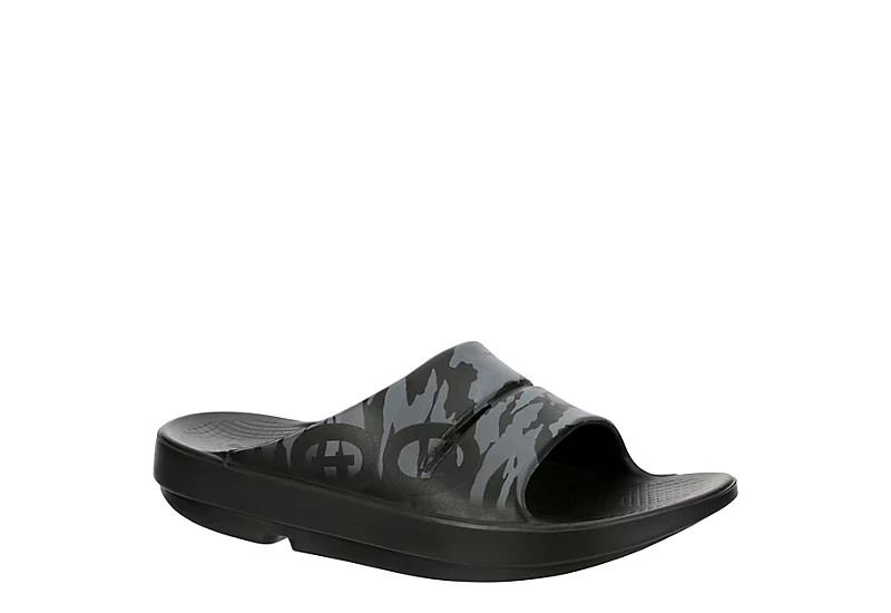 Oofos Mens Ooahh Sport Slide Sandals - Black 1 Oofos Mens Ooahh Sport Slide Sandals - Black