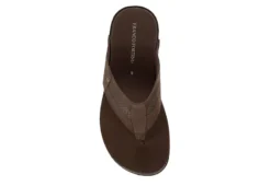 Franco Fortini Mens Newport Flip Flop Sandal - Dark Brown -Boot Shoes store US 01 502430 05
