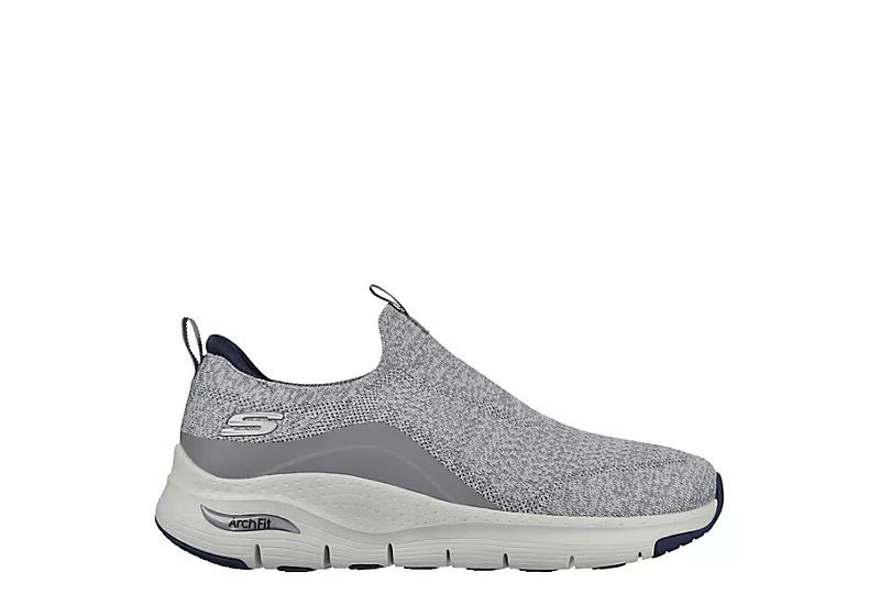 Skechers Mens Arch Fit Slip On - Grey 2 Skechers Mens Arch Fit Slip On - Grey - Image 2
