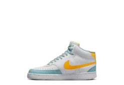 Nike Mens Court Vision Mid Sneaker - White -Boot Shoes store US 01 601342 02